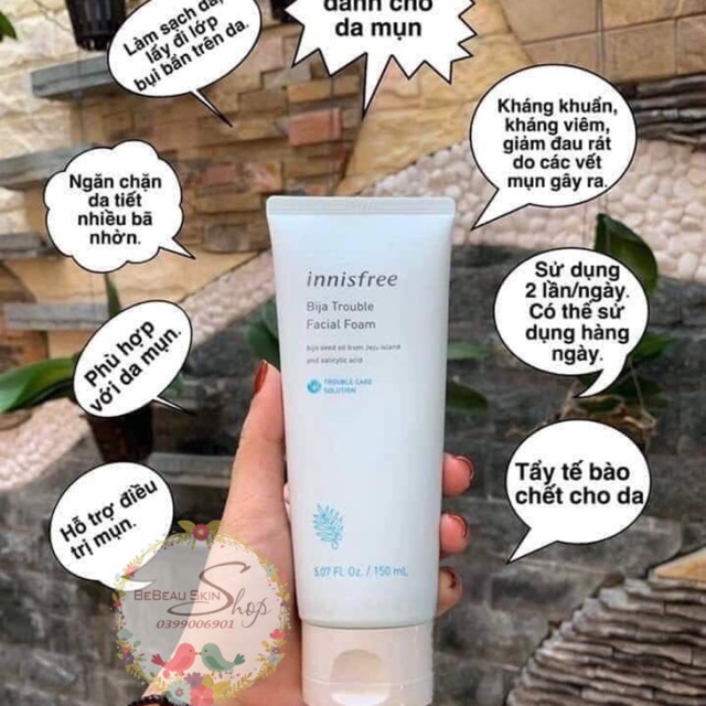 Sữa rửa mặt INNISFREE BIJA TROUBLE FACIAL FOAM