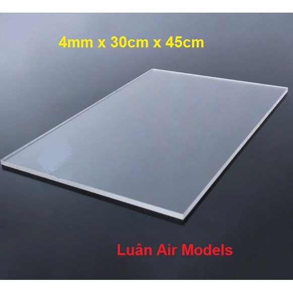 4mm 30x45cm Tấm nhựa mica cứng trong suốt làm hồ cá, hộp kính, đồ chơi, trang trí, cắt theo yêu cầu (VA146) - Luân Air