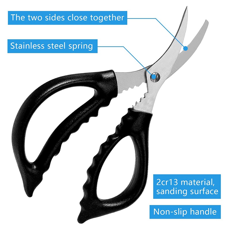 Bộ Dụng Cụ Hải Sản 7 Cái Bao Gồm 2 Bánh Quy Cua , 2 Vỏ Tôm Hùm , 2 Nĩa Cua-Bấm và 1 Kéo Hải Sản