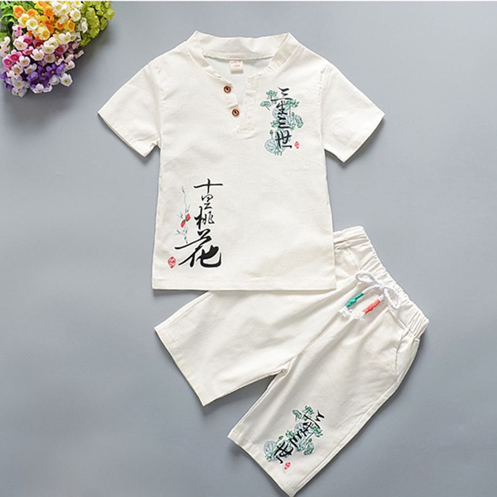 Bộ Cộc Tay Bé Trai LILA KIDS , Đồ Bộ Cho Bé Chất Đũi In Hình Lá Sen Cực Đẹp Cho Bé Từ 6-28kg