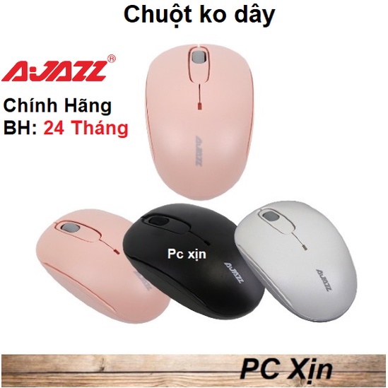 Chuột không dây ajazz i17 Pink Hồng / Đen Black - Chính Hãng Bh 24 tháng (Tem Ninza)