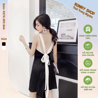 VBEO109 - Đầm yếm hở lưng buộc nơ sau