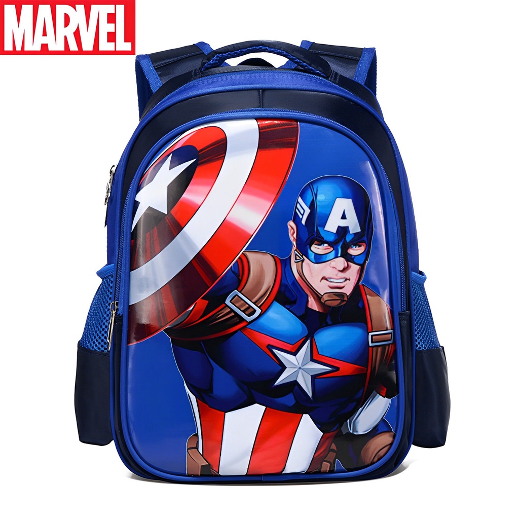 Children Boys Cartoon Marvel School Bags Spiderman Kindergarten School Backpack Captain America Iron Man Avengers Primary School Bag Travel Bag