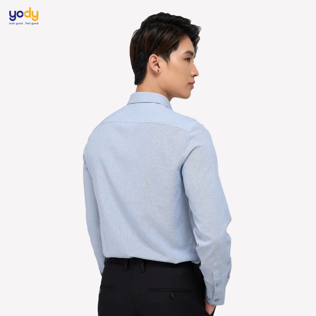 Áo sơ mi nam cafe Melange thương hiệu YODY kháng mùi khử khuẩn SMM3011
