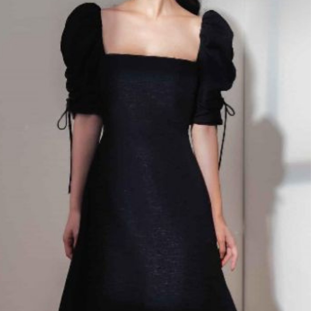 Đầm dự tiệc cổ vuông tay bồng rút dây sang chảnh | BigBuy360 - bigbuy360.vn