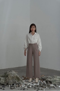 Áo sơmi trắng tay rút