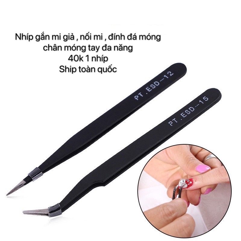 Nhíp nhọn nối mi , gắn mi , đính đá đa năng Hugiastoree