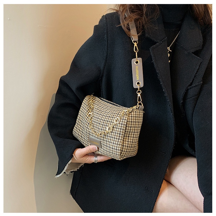 Túi JASMIN NOIR canvas có dây xích đeo vai thời trang nữ