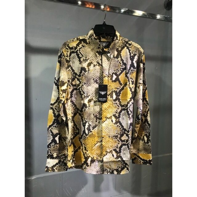 Sơ mi lụa họa tiết da rắn, hàng cao cấp cho cả nam và nữ mặc