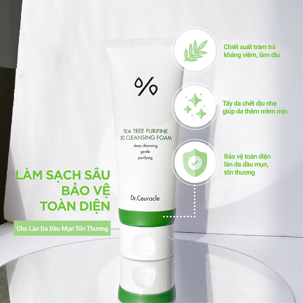 Sữa Rửa Mặt Tràm Trà Cho Da Dầu Mụn Tee Tree Perifine Dr.Ceuracle 150g