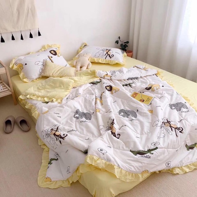 Set drap đũi bộ 4 mùa decor phòng siêu xinh