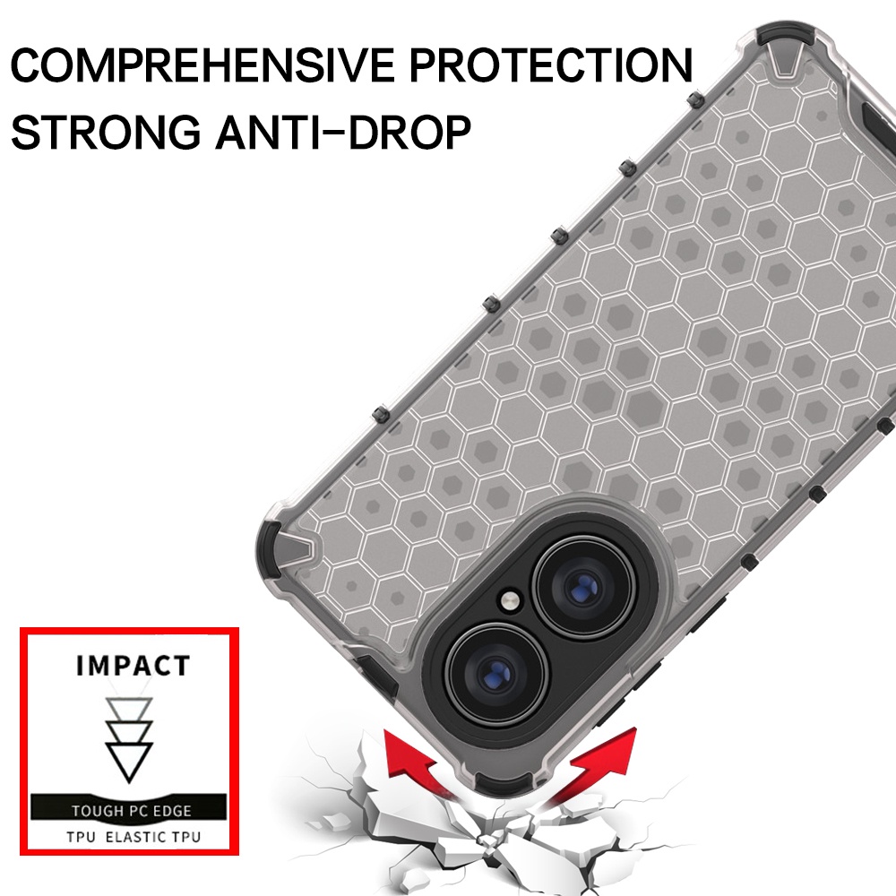 Ốp Điện Thoại Nhựa Cứng Trong Suốt Chống Sốc Họa Tiết Tổ Ong Cho Huawei Mate 40 30 20 X Pro Plus