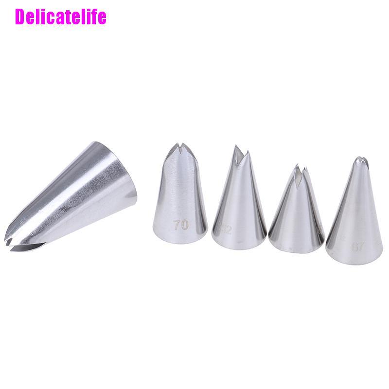 Bộ 5 Đuôi Bắt Bông Kem Trang Trí Bánh Bằng Thép Không Gỉ