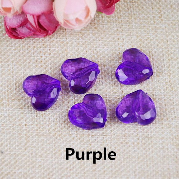 Bộ 10 Hạt Charm Trong Suốt Hình Trái Tim Dùng Làm Trang Sức DIY