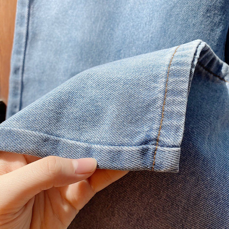 Quần SIU JEANS ống suông lưng cao form chuẩn dễ mix phối đồ cực xinh chất vải dày dặn