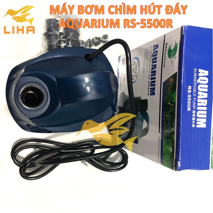 Máy Bơm Hút Cặn Hồ Cá RS-5500R (60W-2700L/H-3M) - Bơm Chìm 360 Độ