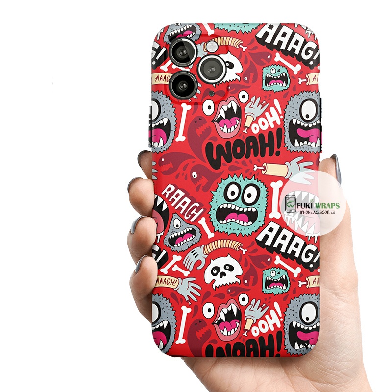 Tấm dán Skin Mặt Sau Quái Vật FULL VIỀN Dành Cho 13ProMax 12ProMax 11ProMax X XS XR XSMAX - FukiShop