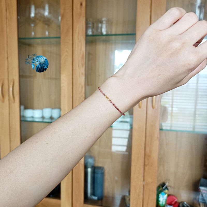 Vòng tay tết dây chỉ ngũ sắc may mắn siêu mảnh