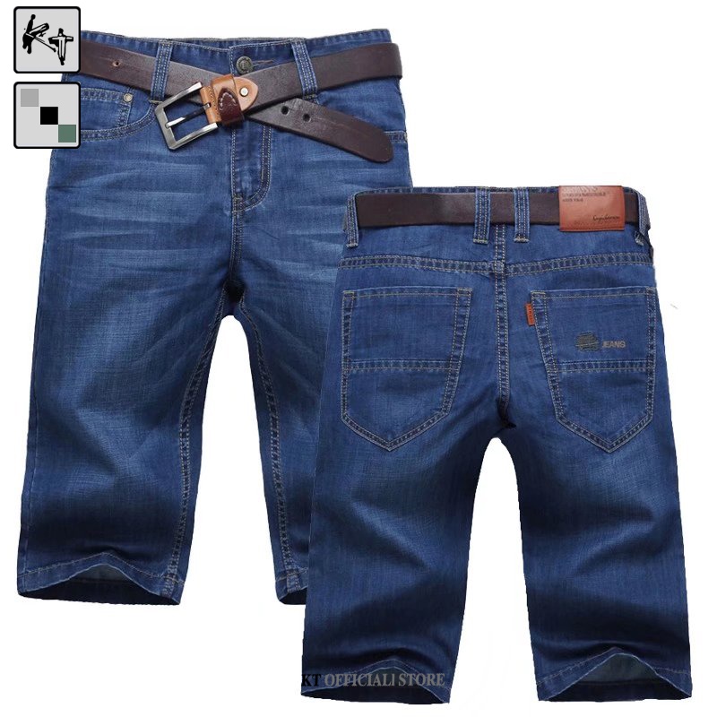 Quần Short Denim Xanh Dương Bạc Màu Dáng Ôm Size Lớn Thời Trang Nam 28-38 Phiên Bản Hàn Quốc-KT2006
