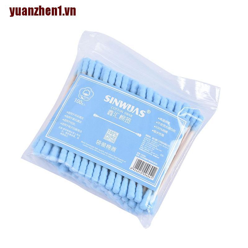 Gói 100 Bông Tăm Hai Đầu Làm Đẹp Cho Phái Nữ Yuanzhen1