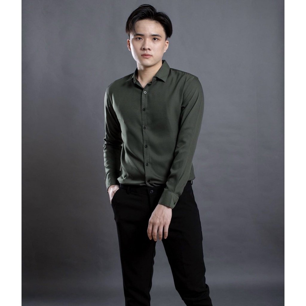 ÁO SƠ MI NAM TRƠN DÀI TAY THỜI TRANG HÀN QUỐC CAO CẤP | BigBuy360 - bigbuy360.vn