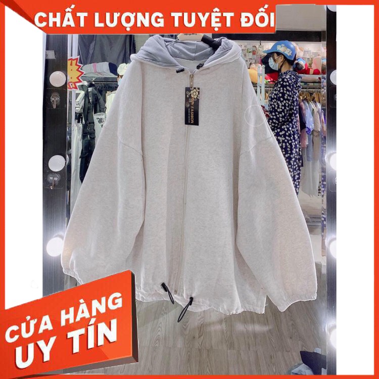 HÀNG NHẬP KHẨU -  ÁO KHOÁC NỈ BÔNG NAM NỮ DÀI TAY 2 LỚP FORM RỘNG, MŨ 2 LỚP DÀY DẶN ỐNG TAY BO CHUN,CÓ KÈM ẢNH THẬT - Hà