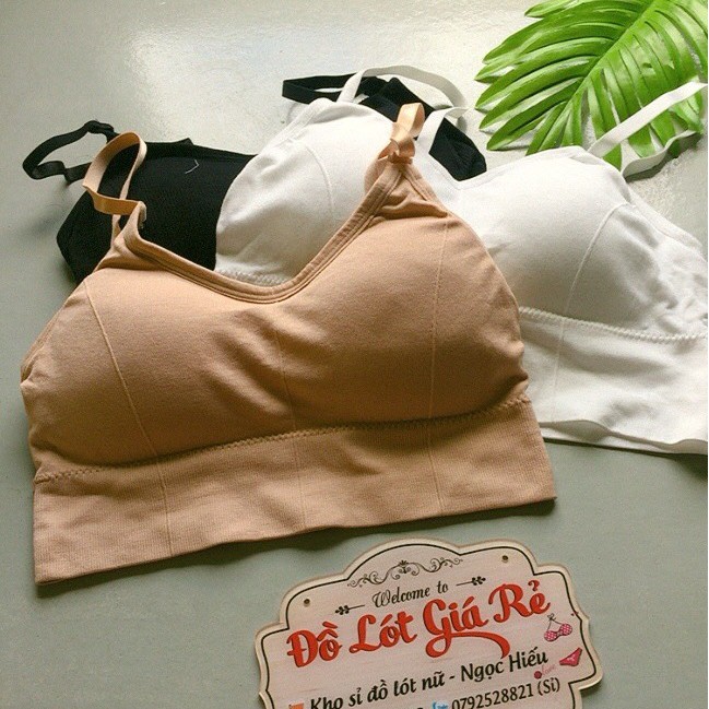 FreeShip Áo Lót Ngực Nữ Cotton Trơn Có Đệm Ngực, Áo Bra Thời Trang - Tập Gym HIEU STOREi