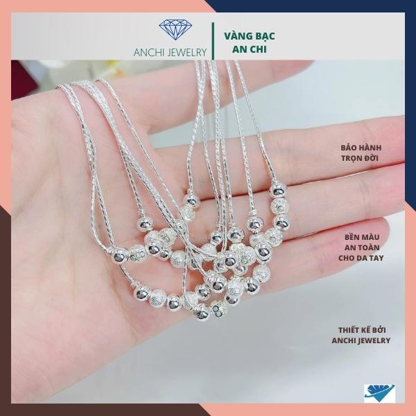Dây chuyền bi bạc cho bé gái, chuẩn bạc ta không đen xỉn, Anchi jewelry
