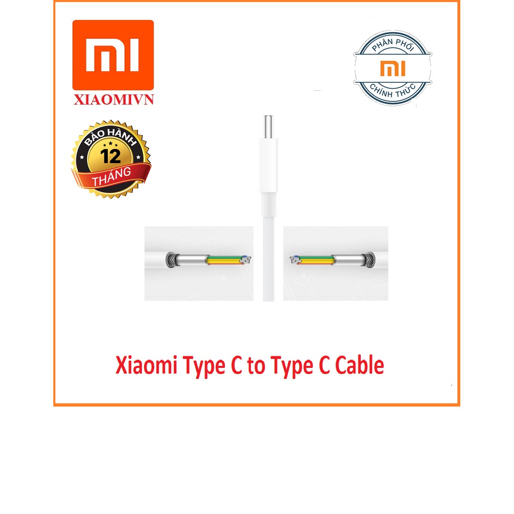 Cáp Sạc Xiaomi USB type C To USB type C (1.5m) sạc nhanh 5A-100W truyền dữ liệu 480Mbps - Hàng Chính Hãng