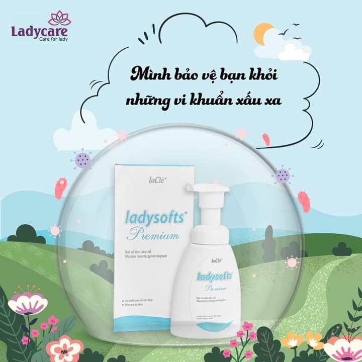 Bọt rửa phụ khoa Laclé Ladysofts Premium 100ml/Chai - 250ml/Chai với công thức Yvery tạo bọt tức thì