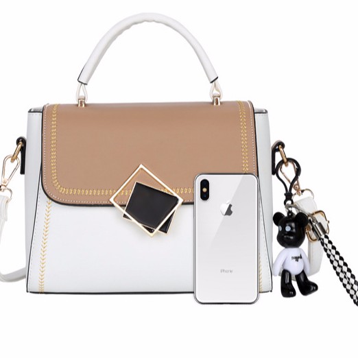 Túi xách nữ thời trang khóa gương lệch viền chỉ TT 37 | BigBuy360 - bigbuy360.vn