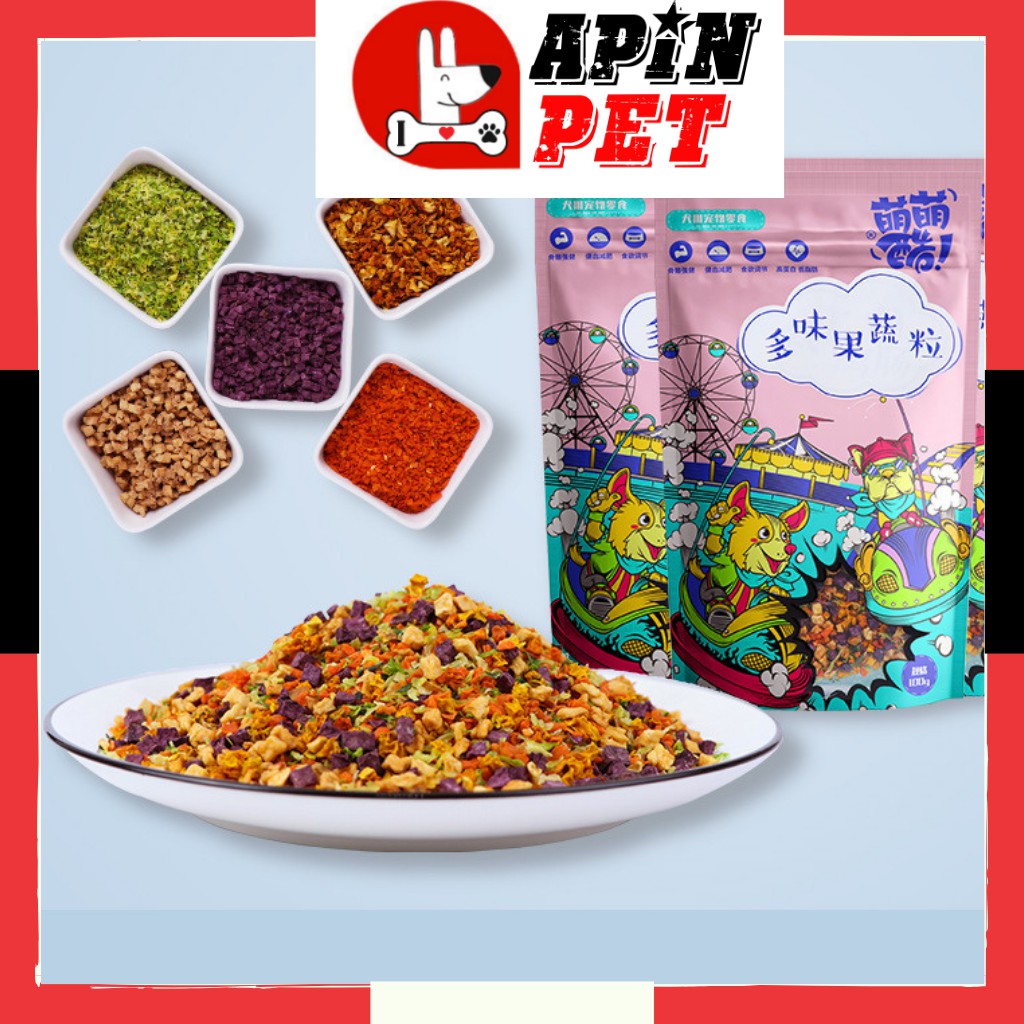 Snack Thức Ăn Hạt Rau Củ Cho Chó Poodle Corgi Hỗn Hợp 5 Loại Trái Cây Thơm Ngon Gói 100g-Shop Apinpet
