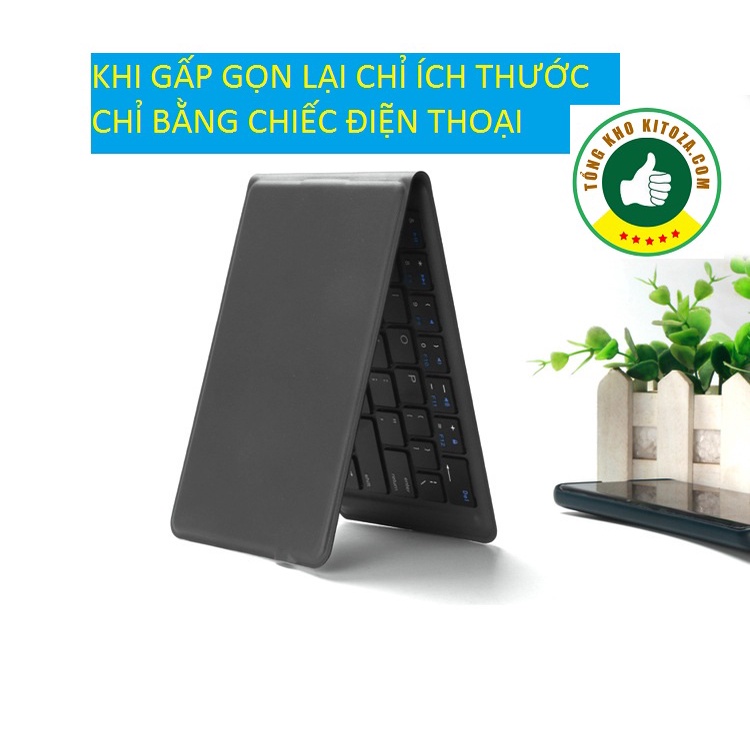 Bàn phím không dây gấp 3 rút gọn Bluetooth điện thoại-ipad-laptop cao cấp-bảo hành 12 tháng