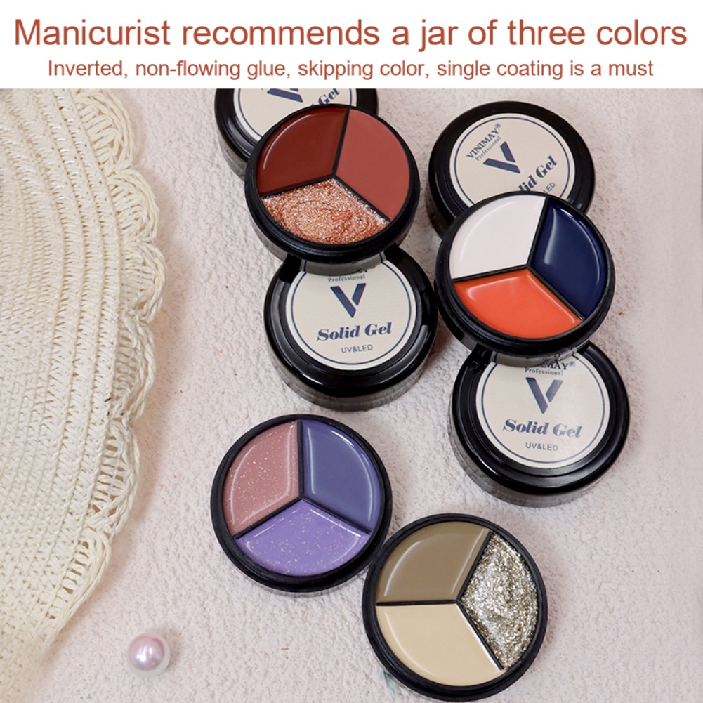 Sẵn Sàng Cổ 3 Màu Chắc Chắn Sơn Móng Tay Đóng Hộp Chắc Chắn Keo Dán Móng Kết Cấu Kem Keo Dán Móng Gel Móng Tay Cá Tuyết