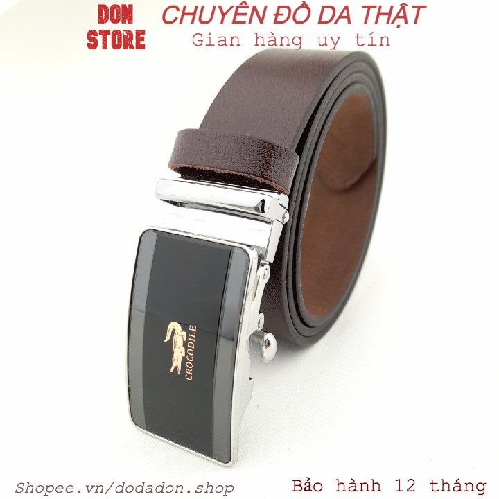 [Da Thật 100%] Thắt Lưng Nam Khóa Tỳ Siêu Chống Trượt (dây trơn)- Dây Da Bò Thật (Bảo hành 12 tháng)