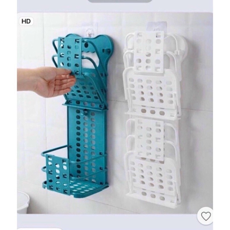 Giỏ treo đồ 2 tầng đa năng - Giỏ đựng đồ dán tường nhà bếp tiện lợi - Tee &amp; Mee