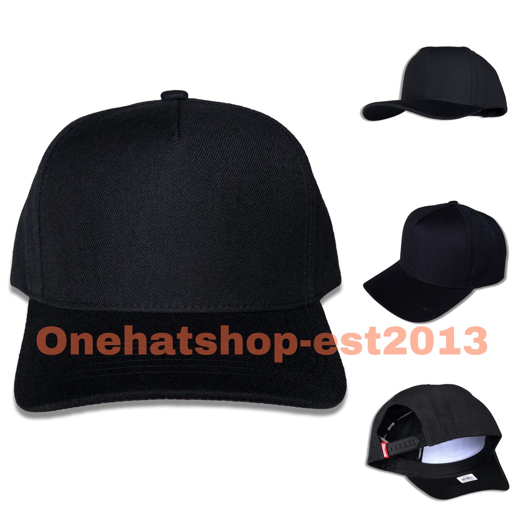 Nón trơn đen fom vuông A-frame Champion Full Black Trucker Cap