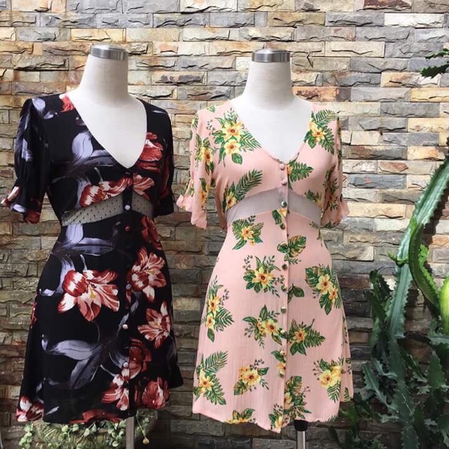 Váy Hoa pha ren lưới nhiều màu