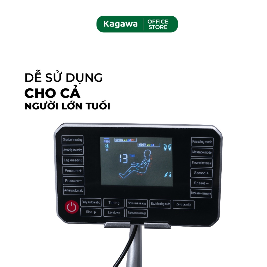Ghế massage toàn thân Kagawa K6 Pro [CAO CẤP] con lăn 4D, đa  năng, tự động xoa bóp từ cổ, vai, gáy đến chân