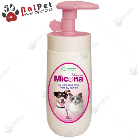 Sữa Tắm Viêm Da Nấm Da Cho Chó Mèo Micona Vemedim 200ml