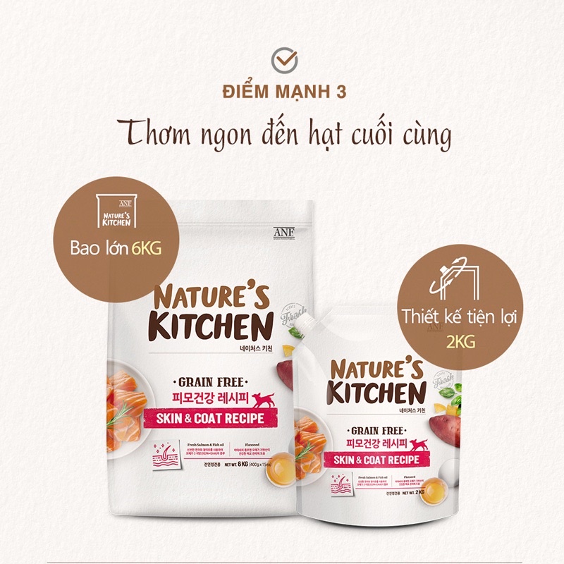 [ 2kg ] Hạt thức ăn chức năng ANF 6 Free Nature’s Kitchen cho chó mọi lứa tuổi