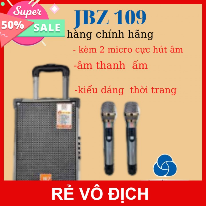 [Mã 66ELHASALE hoàn 7% đơn 500K] [SALE GIÁ XƯỞNG] Loa kẹo kéo JBZ NE109 thùng gỗ kèm 2 micro karaoke cực hay