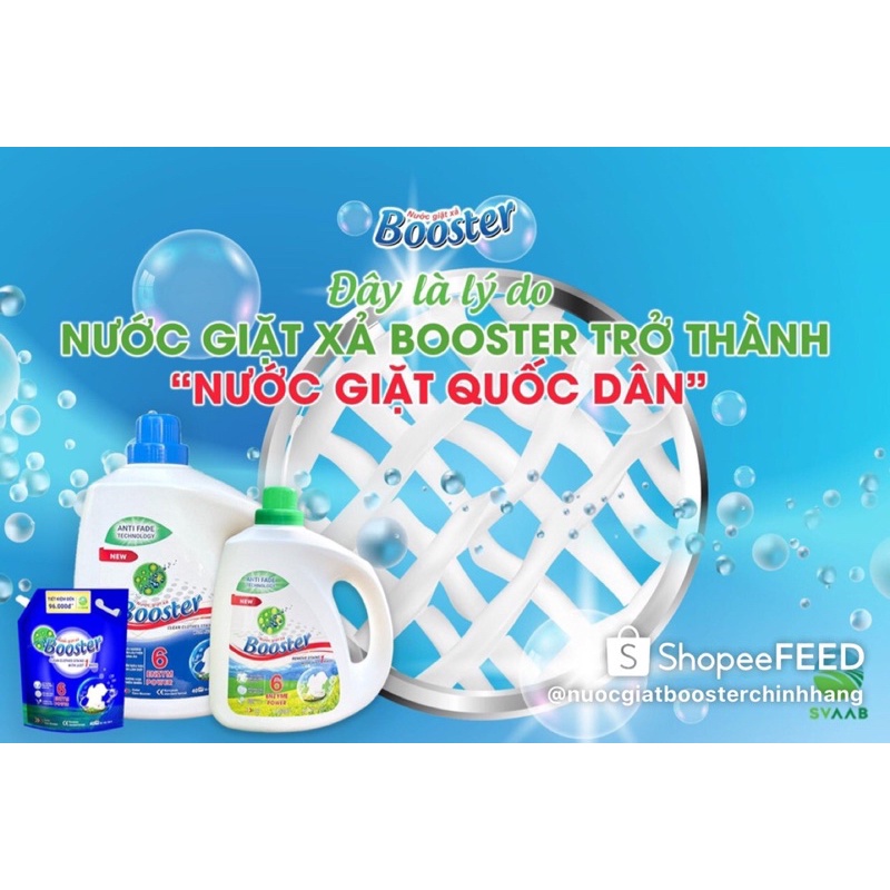 Combo 4 can Nước giặt xả Booster hương hoa thiên nhiên 3,7kg/can, hàng xuất Nhật