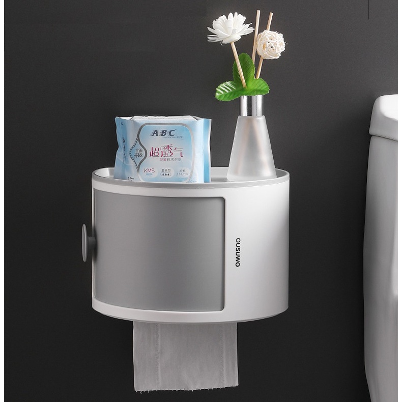Hộp Đựng Giấy Vệ Sinh OUSUWO Dán Tường Nhựa ABS Chống Thấm Nước