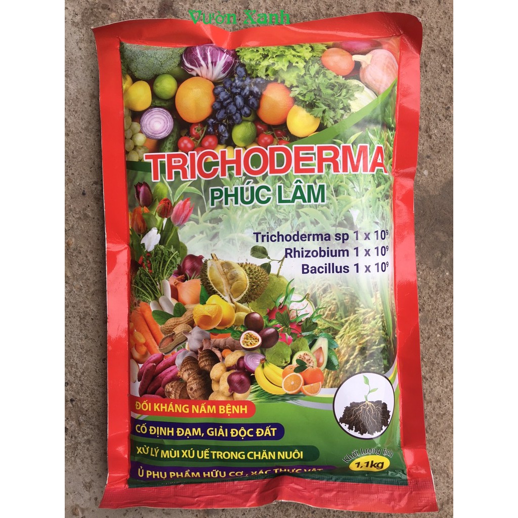 Chế phẩm Trichoderma Phúc Lâm 1kg vượt trội hơn với các thành phần phan giải đạm, lân, xenlulo