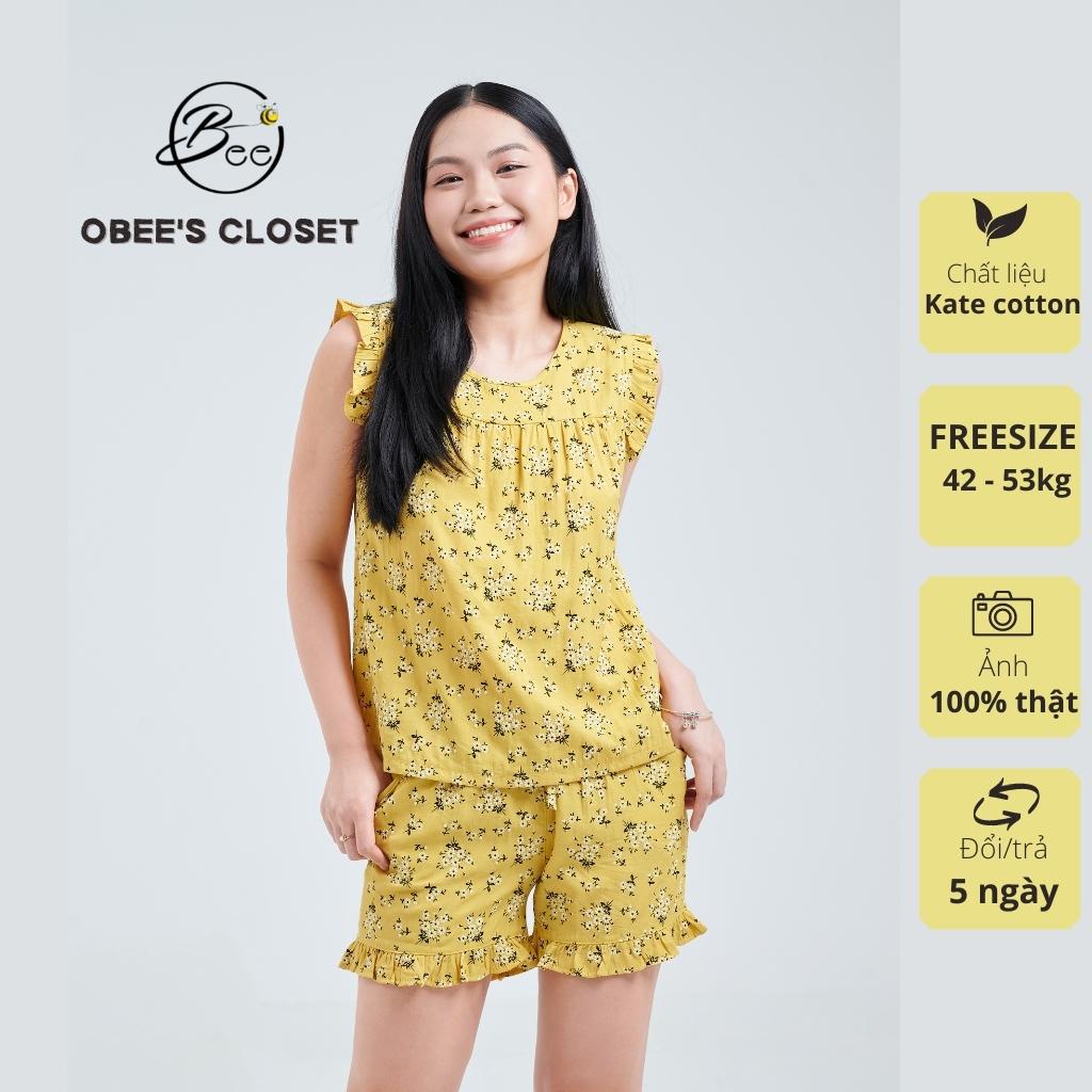 Bộ mặc nhà nữ Obee'sCloset Set bộ đùi xược Nhật mềm mát, ít nhăn FREESIZE từ 45 - 55kg