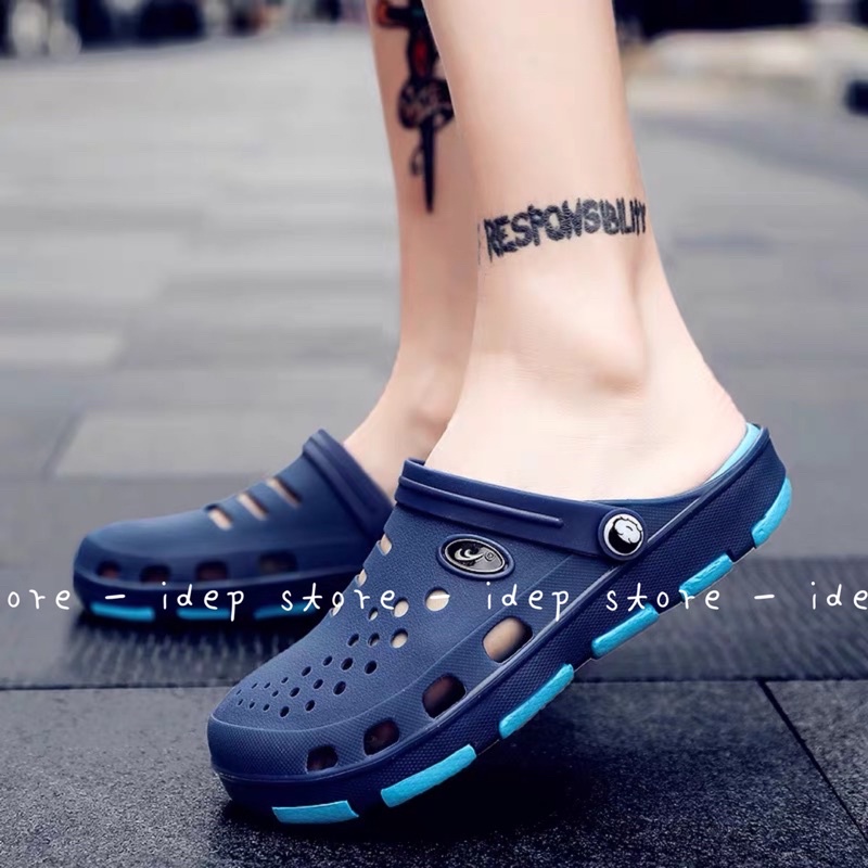 𝐢𝐃É𝐏 𝐒𝐋𝟎𝟎𝟗 Giày sandal bít mũi Nam đi mưa cao cấp - Dép sục cross nhựa dẻo thoáng khí đi biển mùa hè
