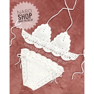 Bộ bikini viền ren cho bé
