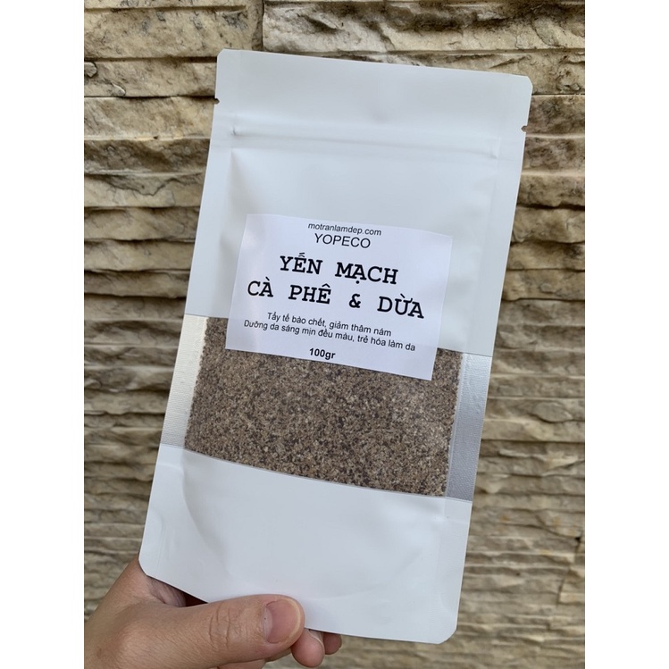 Bột dưỡng da Yến Mạch Cà Phê &amp; Dừa tẩy tế bào chết, chống lão hóa, giảm thâm 100gr