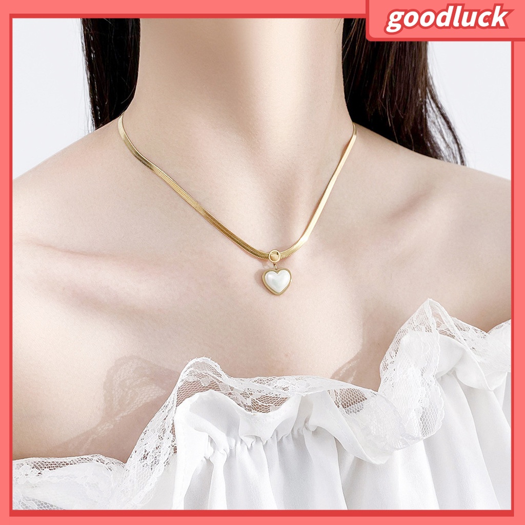 Fairystore| Vòng cổ Mặt Hình Vỏ Sò Bằng Thép Không Gỉ Mạ Điện Thời Trang Dành Cho Bạn Nữ Mặc Hàng Ngày